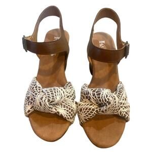 Korks Crochet Block Heel Sandals Women 7
Brown Ankle Strap Boho Shoes